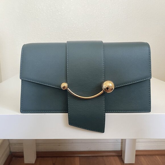 Strathberry Mini Crescent Shoulder Bag - Bottle Green - Picture 1 of 11